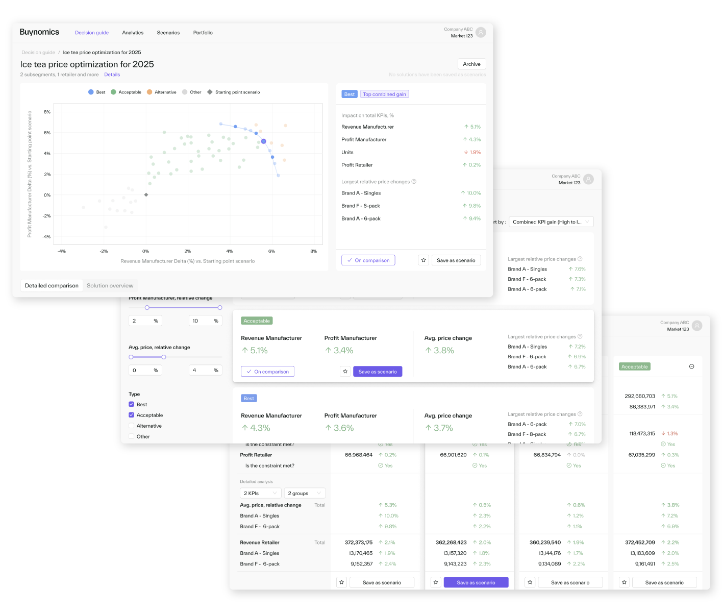 Decision guide feature