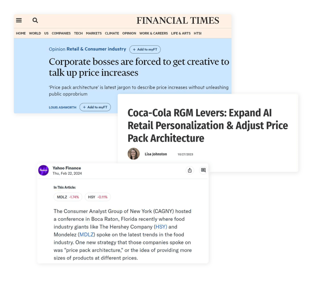 Price Pack Architecture in the news