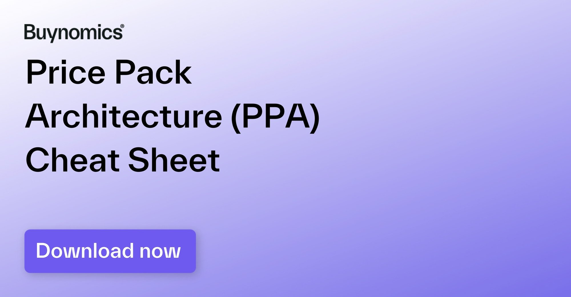 Price Pack Architecture Cheat Sheet