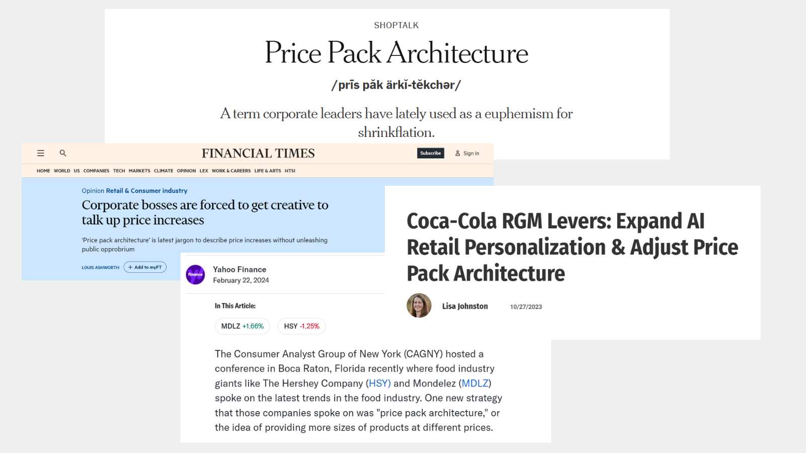 Price Pack Architecture in the news